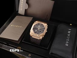 BVLGARI 寶格麗 Bulgari Octo Finissimo系列 Skeleton 8 Days 八日鍊 103667 玫瑰金材質&nbsp;<font color="#fdd296">超薄5.95mm 鏤空面盤 動力顯示</font> 經典八角形多稜角設計錶框 小秒針 <font color="#FF0000">2025年台灣公司貨&nbsp;</font>手上鏈 40mm