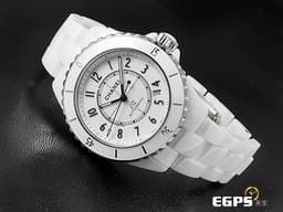 CHANEL 香奈兒 J12 Caliber 12.1系列 White Ceramic H5700 <font color="#F0F0F0">白陶瓷</font> 經典 大三針 專利不鏽鋼蝴蝶扣 <font color="#FF0000">新機芯 透明錶背 2025年保單</font> 自動上鍊 38mm