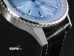 BREITLING 百年靈 Navitimer 41 航空計時系列 A17329171C1P1 <font color="#05f0f0">湖水藍色面盤</font>&nbsp;不鏽鋼 <font color="#FF0000">2025年保單</font>&nbsp;自動上鍊 41mm