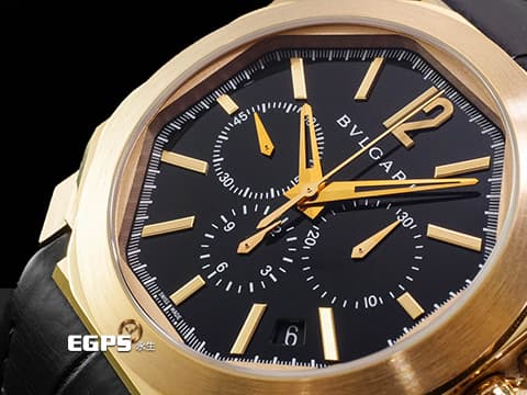 BVLGARI 寶格麗 Bulgari Octo Velocissimo 102115 18K玫瑰金材質 計時腕錶 氣質與氣勢兼具&nbsp;整支重約4.68兩&nbsp;2021年保卡&nbsp;自動上鍊 41mm