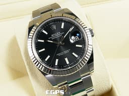 ROLEX 勞力士 Datejust 41 蠔式日誌型 126334 <font color="#616161">亮黑色面盤</font>&nbsp;不鏽鋼 DJ41 經典三角坑紋錶圈&nbsp;<font color="#FF0000">2024保單 蠔式（Oyster）三節錶帶 </font> 自動腕錶 41mm