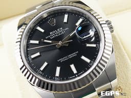ROLEX 勞力士 Datejust 41 蠔式日誌型 126334 <font color="#616161">亮黑色面盤</font>&nbsp;不鏽鋼 DJ41 經典三角坑紋錶圈&nbsp;<font color="#FF0000">2024保單 蠔式（Oyster）三節錶帶 </font> 自動腕錶 41mm