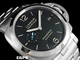 PANERAI 沛納海 Luminor Marina 1950 PAM00722 三日鍊 PAM722 小秒針 <font color="#EA7500">菸草色時標</font> 經典三明治面盤 <font color="#FF0000">透明錶背 鍊帶款 2021年保單 台灣公司貨</font> 自動腕錶 42mm