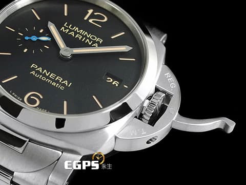 PANERAI 沛納海 Luminor Marina 1950 PAM00722 三日鍊 PAM722 小秒針 菸草色時標 經典三明治面盤 透明錶背 鍊帶款 2021年保單 台灣公司貨 自動腕錶 42mm
