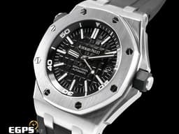 Audemars Piguet 愛彼 AP錶 Royal Oak Offshore Diver 皇家橡樹 離岸型 15710ST.OO.A002CA.01 <font color="#4f4f4f">經典八角形外框 特大格紋面盤 黑呆</font> 15710 ST 不鏽鋼 潛水錶&nbsp;<font color="#FF0000">2017年保卡 透背款</font> 自動上鍊 42mm