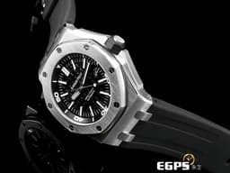 Audemars Piguet 愛彼 AP錶 Royal Oak Offshore Diver 皇家橡樹 離岸型 15710ST.OO.A002CA.01 <font color="#4f4f4f">經典八角形外框 特大格紋面盤 黑呆</font> 15710 ST 不鏽鋼 潛水錶&nbsp;<font color="#FF0000">2017年保卡 透背款</font> 自動上鍊 42mm
