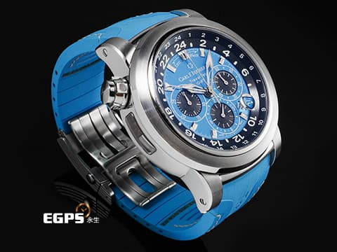 Carl F. Bucherer 寶齊萊 Patravi ChronoGrade 柏拉維 00.10620.08.53.2 三地時間顯示 GMT 不鏽鋼材質 藍色面盤、原廠橡膠錶帶 2020年保卡 台灣公司貨 自動上鍊 46.6mm