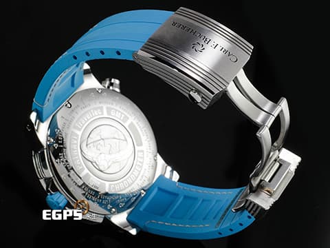 Carl F. Bucherer 寶齊萊 Patravi ChronoGrade 柏拉維 00.10620.08.53.2 三地時間顯示 GMT 不鏽鋼材質 藍色面盤、原廠橡膠錶帶 2020年保卡 台灣公司貨 自動上鍊 46.6mm