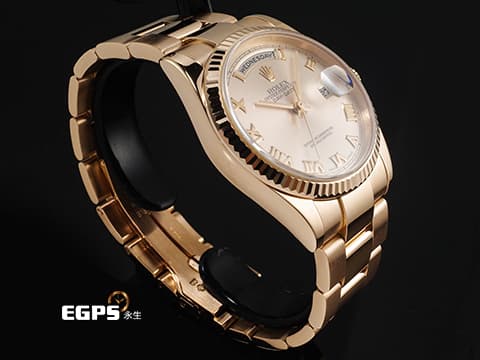 ROLEX 勞力士 Day-Date DD36 星期日誌型型 118235 18K永恆玫瑰金 玫瑰金色面盤 羅馬數字面&nbsp;台灣公司貨 自動上鍊 36mm