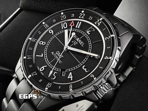 CHANEL 香奈兒 J12 Ceramic GMT H3101 黑色啞光陶瓷材質 兩地時區 時尚質感霧面高抗磨黑陶瓷 2023年保單 自動上鍊 41mm