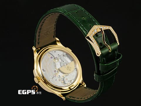 Patek philippe 百達翡麗 PP錶 Complications 複雜功能時計 World Time 世界時區 7130R-014 18K玫瑰金材質&nbsp;&nbsp;原廠鑲嵌89顆鑽石（1.09 克拉）錶圈、錶扣&nbsp;綠色手工雕紋面盤 2023年保單 新錶訂價：2,162,000元 自動上鍊 36mm