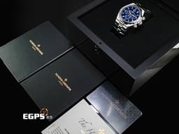 Vacheron Constantin 江詩丹頓 VC Oversea Chronograph 49150/000A-9745 不鏽鋼材質 <font color="#0582f5">縱橫四海 藍色計時面盤</font> <font color="#ff0000">2022年保卡</font> 自動上鏈 42mm