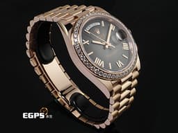 ROLEX 勞力士 Day-Date 40 DD40 蠔式 星期日曆型 228345RBR 18K永恆玫瑰金&nbsp;<font color="#fdc7aa">18K玫瑰金金立體羅馬數字時標</font>&nbsp;<font color="#05f0f0">漸變石板灰色 原廠鑲嵌鑽石錶圈</font>&nbsp;<font color="#FF0000">2025年保卡</font>&nbsp;自動上鍊 40mm