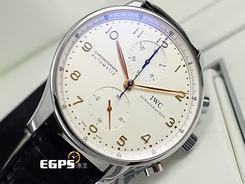 IWC 萬國 Protuguese 大葡萄牙 IW371445 計時碼表 白色面盤 金色指針時標 2018年保卡 自動上鍊 41 mm