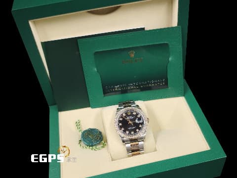 ROLEX 勞力士 DATEJUST 蠔式日誌型 126281 永恒玫瑰金半金款 126281RBR 原鑲鑽石錶圈、鑽石時標 2024年保卡 自動上鏈 36mm