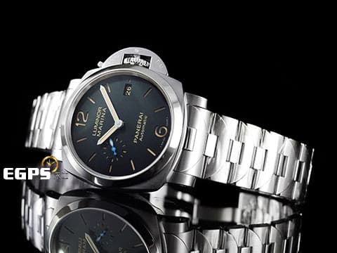 PANERAI 沛納海 Luminor Marina 1950 PAM00722 三日鍊 PAM722 小秒針 菸草色時標 經典三明治面盤 透明錶背 鍊帶款 2021年保單 台灣公司貨 自動腕錶 42mm