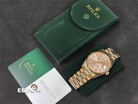 ROLEX 勞力士 Day-Date 118235 蠔式 星期日期型 18K玫瑰金材質 元首型錶帶 原廠鑲嵌鑽石時標 日亮金色面盤&nbsp;已回原廠保養 延長保固到2027年&nbsp;自動上鍊 36mm