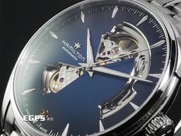 HAMILTON 漢米爾頓 Open Heart Auto 爵士系列 H32675140 不鏽鋼材質 <font color="#0582f5">藍色漸層鏤空面盤</font> <font color="#FF0000">2022年保卡 台灣公司貨</font>&nbsp;自動上鍊 40mm