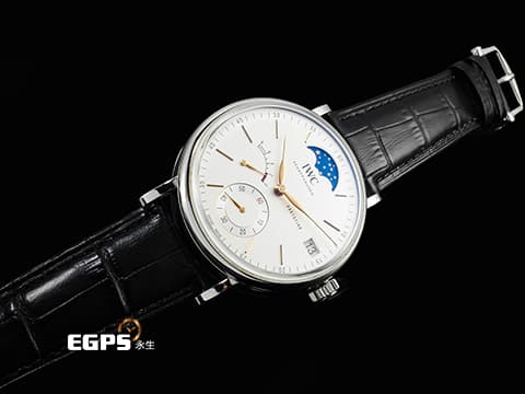 IWC 萬國 Portofino Moon Phase 柏濤菲諾 IW516401 不鏽鋼材質 八日鍊 月相顯示 動能顯示&nbsp;2017年保卡 台灣公司貨&nbsp;手上鍊 45mm