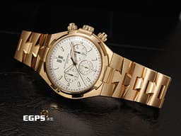 Vacheron Constantin 江詩丹頓 VC錶 Overseas Chronograph 縱橫四海 49150 <font color="#e1e0e0">白色雕紋面盤</font> 計時碼表 大日期窗<font color="#FF0000">&nbsp;</font><font color="#fda468">玫瑰金材質 整只重6.92兩</font>&nbsp;自動上鍊 42mm