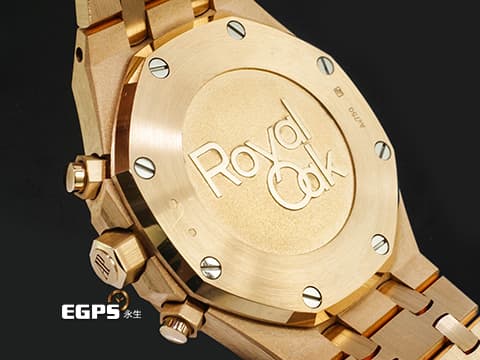 Audemars Piguet 愛彼 AP錶 Royal Oak&nbsp;Selfwinding 皇家橡樹 26715OR.ZZ.1356OR.01 18K玫瑰金材質 原廠鑲嵌40鑽石錶圈（約0.92克拉）鐫刻「Grande Tapisserie」大型格紋裝飾圖案銀色錶面&nbsp;2024年保卡&nbsp;自動上鍊 38mm