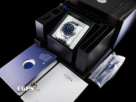 Czapek &amp; Cie Antarctique Passage de Drake Deep Blue 1530-II-RT-P/S 不鏽鋼材質  梯形圖案深藍色面盤 對稱美學    獨立製錶 獨立自製機芯 SXH5 鉑金自動盤 7座錶橋 2024年保單 自動上鍊 40.5mm
