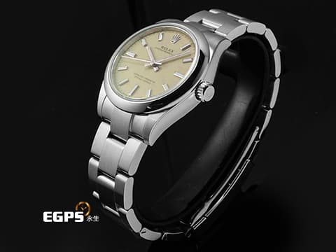 ROLEX 勞力士 Oyster Perpetual 31 經典 蠔式恆動型 277200 最新款 米色噴漆面盤&nbsp;OP31 不鏽鋼 大三針&nbsp;2025年保卡 自動上鍊 31mm