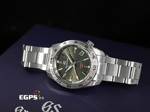 GRAND SEIKO 特級精工 GS 冠藍獅 精工 Sport Collection GMT SBGM247G 橄欖綠色面盤&nbsp;兩地時區 不鏽鋼 2025年台灣公司貨  自動上鍊 40mm