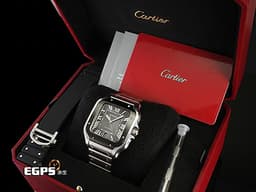 CARTIER 卡地亞 Santos de Cartier 山度士 WSSA0037 大型&nbsp;<font color="#8a8a8a">ADLC碳鍍層處理外框</font> 不鏽鋼材質 經典 大三針&nbsp;<font color="#FF0000">2020年保卡 新式「QuickSwitch」錶帶快拆系統 附橡膠錶帶</font>&nbsp;自動上鍊 39.8mm
