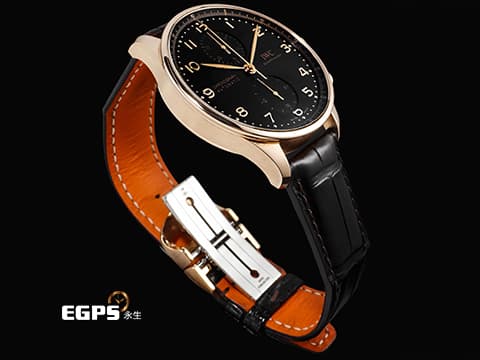 IWC 萬國錶 Portugieser Chronograph 葡萄牙 IW371625 18K玫瑰金材質&nbsp;&nbsp;深黑色太陽紋放射面盤&nbsp;2025年保卡&nbsp;計時碼表 自動上鍊 41mm