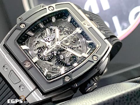 Hublot 宇舶 Spirit of Big Bang 大爆炸 靈魂系列 642.NM.0170.RX 計時碼表 鈦金屬材質 黑色陶瓷錶框 鏤空面盤 2022年電子保單 快拆式錶帶 自動上鍊 42mm