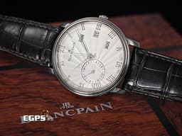 BLANCPAIN 寶珀 Villeret系列 Quantième Annuel GMT 雙時區 年曆錶 6670-1542-55B&nbsp;<font color="#d6d6d6">銀白色放射雕紋面盤</font>&nbsp;18K白金 兩地時區 年曆功能&nbsp;<font color="#FF0000">2022年台灣公司貨</font>&nbsp;自動上鍊 40mm