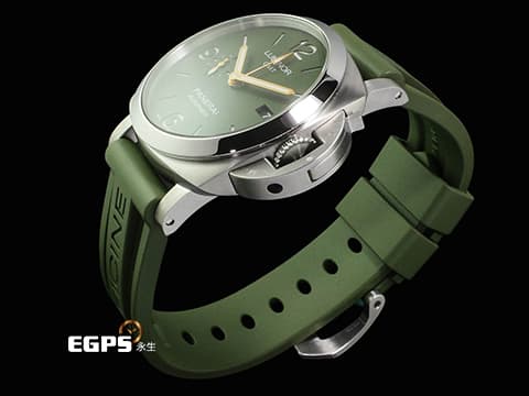 PANERAI 沛納海 Luminor 1950 3 Days GMT PAM1056 PAM01056 印度板球傳奇球星&nbsp;Mr.Dohni聯名限量款 軍綠色面盤&nbsp;金質指針、小秒針 2020年保卡 限量251支&nbsp;自動上鍊  44mm