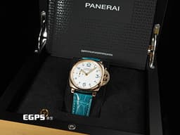 PANERAI 沛納海 Luminor Due 3 Days PAM741 Oro Rosso <font color="#e6e6e0">象牙白色面盤</font>搭配<font color="#3d81a4">藍色數字時標</font> PAM00741 三日鍊 小秒針 玫瑰金材質 <font color="#ff0000">特製P.1000/10鏤空機芯</font>&nbsp;<font color="#FF0000">2020年保單 </font>手上鍊 42mm
