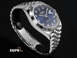 ROLEX 勞力士 DATEJUST 126334 蠔式日誌型 經典 不鏽鋼材質 <font color="#05f0f0">18K白金太陽坑紋錶圈&nbsp;鑽石時標藍色面盤&nbsp;</font><font color="#FF0000">2022年保卡</font>&nbsp;自動上鏈 41mm