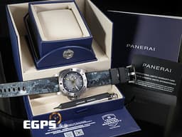 PANERAI 沛納海 Submersible GMT Navy SEALs PAM01323 <font color=#ADADAD>漸</font><font color=#9c9893>層</font><font color=#4F4F4F>灰</font>面盤 PAM1323 <font color=#ffa500>兩地時間</font> 小秒針 三日鍊 不鏽鋼 <font color=#FF0000>2022年保卡</font> 潛水錶 自動上鏈 44mm