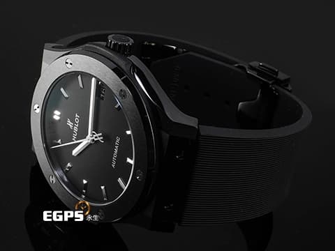 HUBLOT 宇舶 Classic Fusion 經典融合 511.CM.7170.RX 黑陶瓷材質&nbsp;啞光黑色面盤 大三針 2025年保單 自動上鍊 45mm