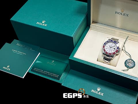 ROLEX 勞力士 GMT-Master II 格林威治型 126719BLRO Met 兩地時區 Meteorite 隕石面盤 紅藍雙色陶瓷圈 Pepsi 百事圈 可樂圈 18K白金材質&nbsp;2025年07月新式保卡&nbsp;126719 BLRO 自動上鍊 40mm