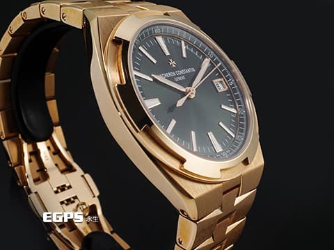 Vacheron Constantin 江詩丹頓 VC錶 Oversea 縱橫四海 4520V/210R-B967 18K玫瑰金材質 綠色放射紋漆面錶盤 日內瓦印記 大三針  2025年保卡 易拆卸替換錶帶裝置 另附皮革錶帶和橡膠錶帶 自動上鍊 41mm
