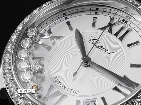 CHOPARD 蕭邦 Happy Sport 快樂鑽 278559-3003 不鏽鋼材質 原廠7顆圓形跑鑽 原廠鑲嵌鑽石錶圈 2018年保單 自動上鍊 36mm