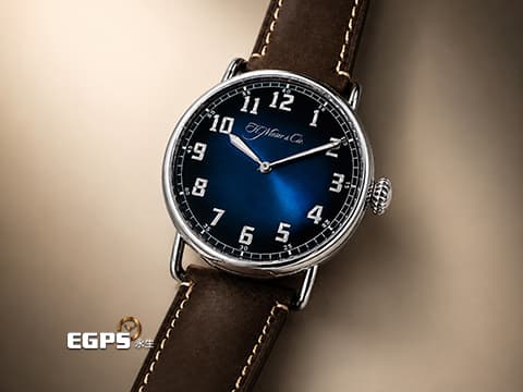 H. Moser &amp; Cie.亨利慕時 Heritage 8200-1201&nbsp;Funky Blue fumé 電光藍煙燻太陽紋面盤&nbsp;立體阿拉伯數字時標 不鏽鋼材質&nbsp;2022年保單 自動上鍊 42mm