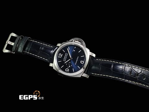 PANERAI 沛納海 Luminor Marina PAM3314 PAM03313 不鏽鋼材質 藍色面盤 PAM快速裝卸系統™&nbsp;2026年保卡&nbsp;自動上鍊 44mm