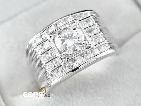 天然鑽石  白K金材質 鑽石戒指 主石重1.00CT 鑽戒 真鑽 男戒