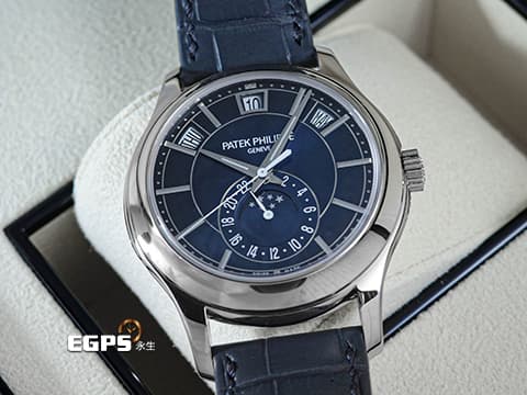 Patek philippe 百達翡麗 PP錶 Complications 複雜功能時計 Annual Calendar MoonPhases&nbsp;藍色漸變黑色日輝紋錶盤&nbsp;5205G-013 年曆錶 月相盈虧 日夜顯示 18K白金材質 2025年保單&nbsp;5205 G 自動上鍊 40mm