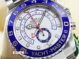 ROLEX 勞力士 Yacht-Master II 遊艇名仕 116680 <font color="#FF0000">絕版增值中~ 停產~~~ 2023年保單 新式保卡  新款賓士指針 </font> <font color="#869edd"> 藍色陶瓷錶圈 </font> 帆船倒數計時 不鏽鋼錶款 陶瓷框  44mm