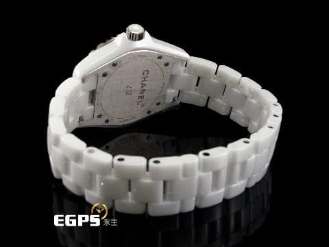 CHANEL 香奈兒 J12 Ceramic H0970 白陶瓷  專利不鏽鋼蝴蝶扣 白色高科技精密陶瓷 白色面盤  台灣公司貨  自動上鍊 38mm