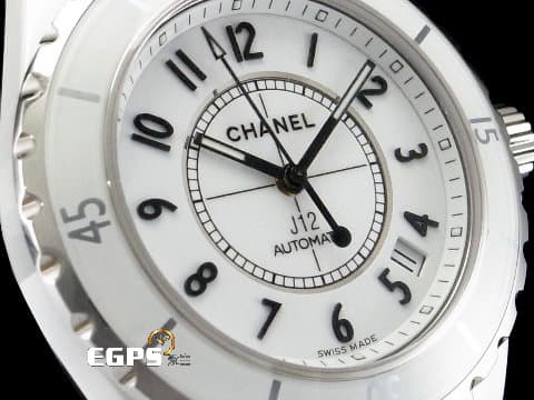 CHANEL 香奈兒 J12 Ceramic H0970 白陶瓷  專利不鏽鋼蝴蝶扣 白色高科技精密陶瓷 白色面盤  台灣公司貨  自動上鍊 38mm