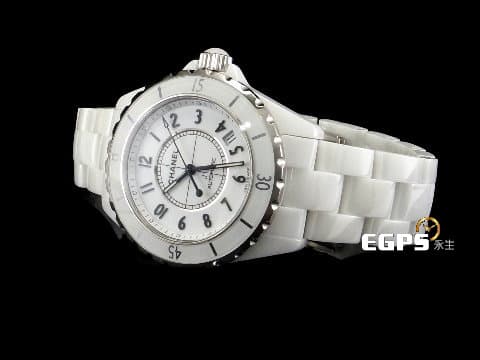 CHANEL 香奈兒 J12 Ceramic H0970 白陶瓷  專利不鏽鋼蝴蝶扣 白色高科技精密陶瓷 白色面盤  台灣公司貨  自動上鍊 38mm
