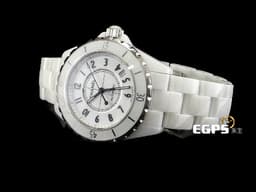 CHANEL 香奈兒 J12 Ceramic H0970 白陶瓷  專利不鏽鋼蝴蝶扣 <font color="#eeeced">白色高科技精密陶瓷 白色面盤 </font><font color="#ff0000"> 台灣公司貨 </font> 自動上鍊 38mm