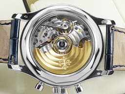 Patek philippe 百達翡麗 PP錶 Annual Calendar 複雜功能系列 5960P <font color="#05f0f0">PT950 鉑金材質 飛返計時 年曆錶</font>&nbsp;<font color="#f7ffd1">碳灰色放射紋面盤</font> 自動上鍊 40.5mm